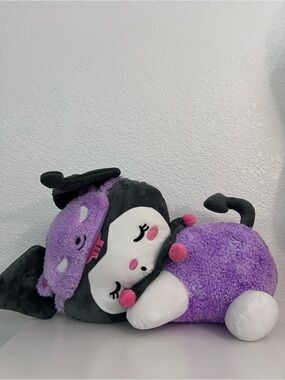 Large Kuromi Sleeping Plush Purple Sherpa Sanrio Stuffed Animal Plushie